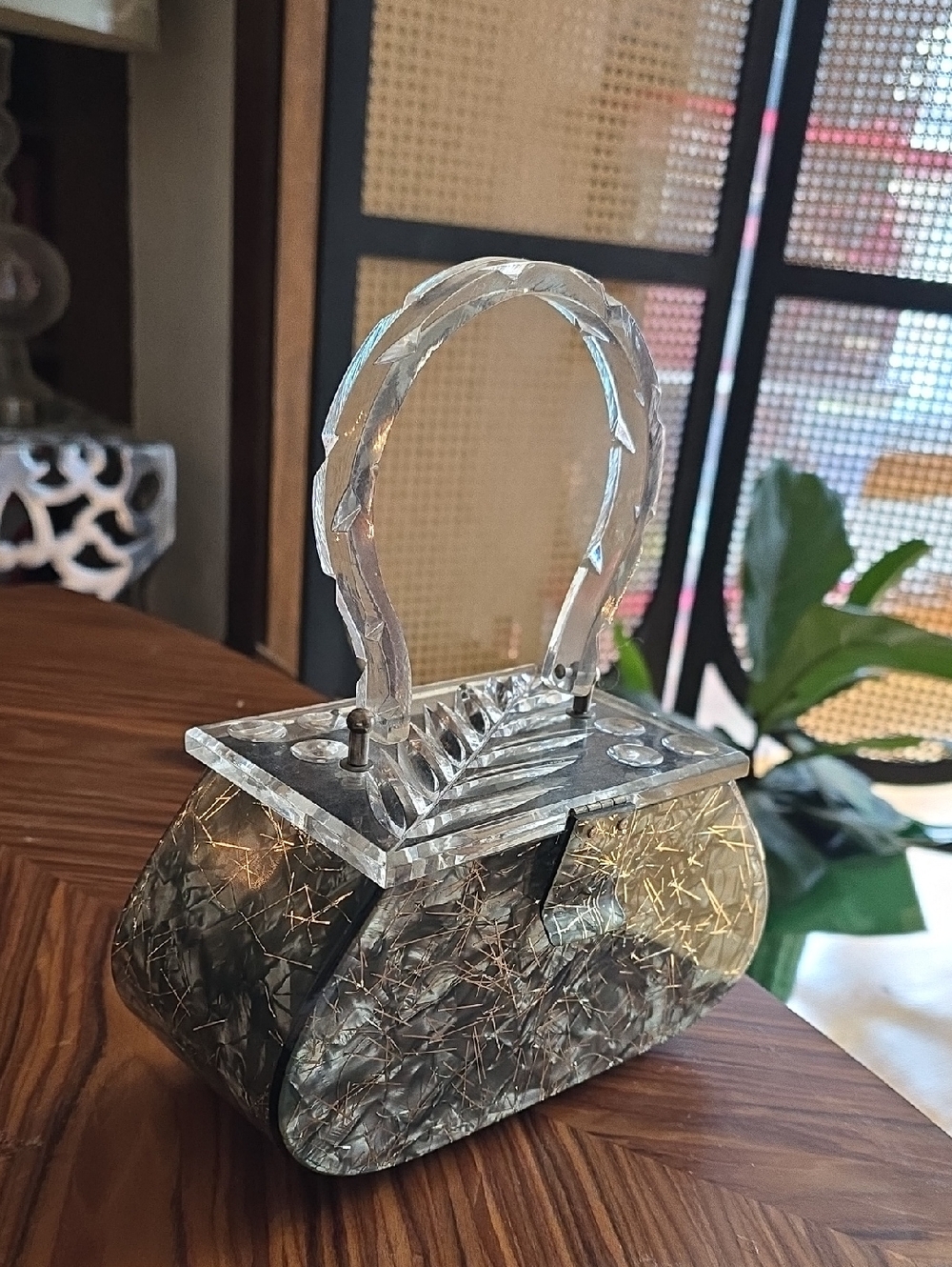 Vintage Acrylic & Tinsel Gilli Originals of New York Purse